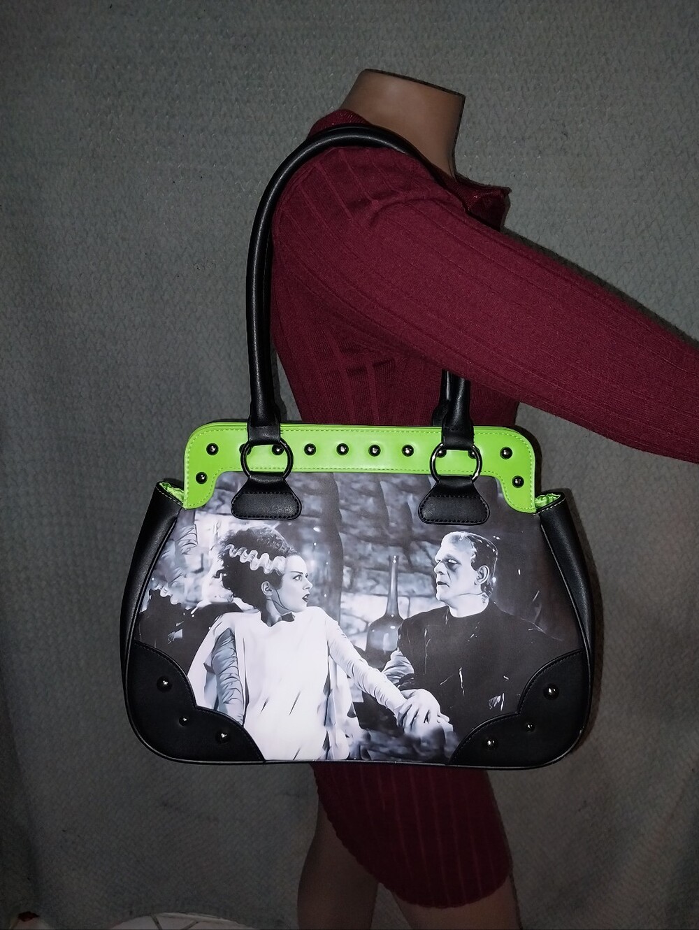 Rock Rebel Universal Bride Of Frankenstein We Belong Dead Handbag Bag. NWOT - Picture 5 of 15